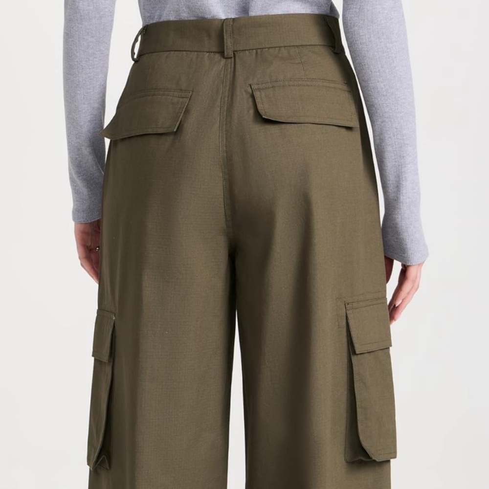 MOON RIVER Cotton Olive Cargo Pants - Picture 2 of 15